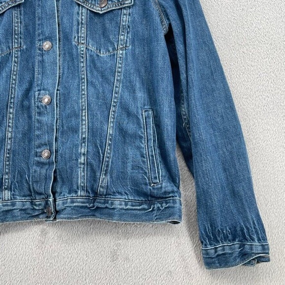 Gap x Pendleton Jacket Women XL Blue Denim Jean Icon Plaid Trim Heritage Western - Picture 5 of 16